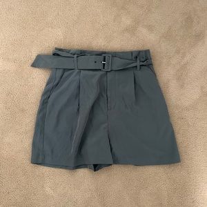 High waisted belted shorts